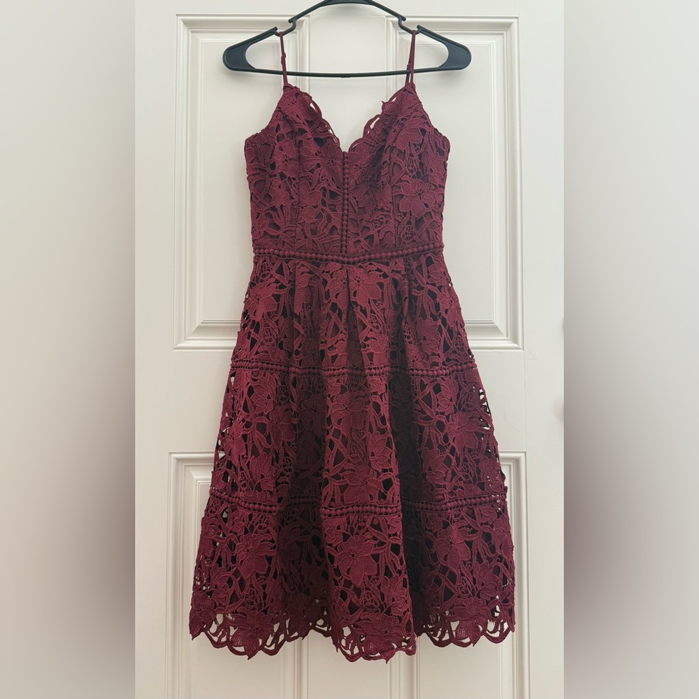 Adelyn Rae fit and flare lace dress